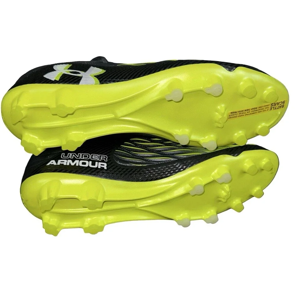 Under Armour Magnetico Elite 4 FG Mens 13 Soccer Cleats Black Lime 3027700-001